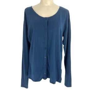 Patagonia Womens Versatiliti Cardigan Shirt Large L Organic Cotton Blue LS Top